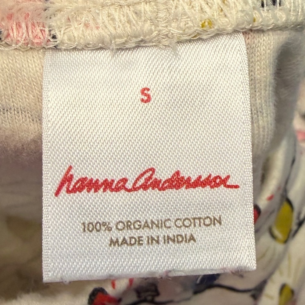 Hanna Andersson Women Small Christmas Lights Organic Cotton Pajama Set Cream - Picture 6 of 6